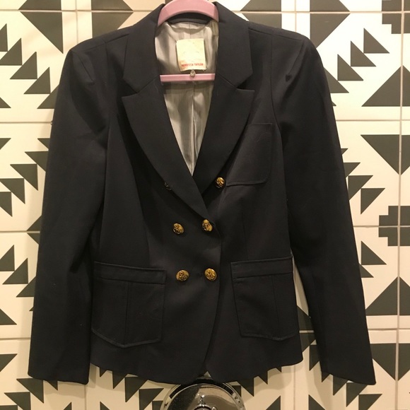Rebecca Taylor Navy Blazer Size 10 - Picture 2 of 8